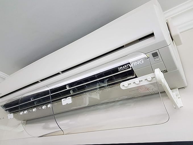 Universal air conditioner deflector: Rotates 360° for customized airflow. Easy install.






