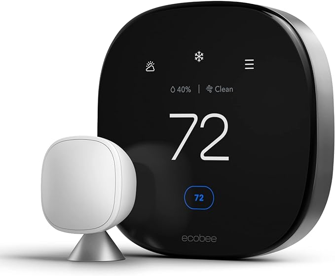 ecobee Smart Thermostat: Save energy, monitor air quality, smart features.






