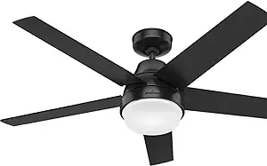 Hunter Fan Company 51314 Aerodyne Ceiling Fan, 52, Matte Black