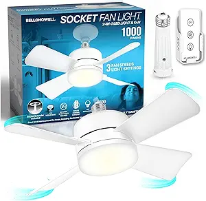 Socket Fan Light Original – Warm Light Ceiling Fans