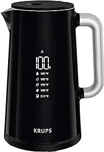 Krups Smart Temp Plastic and Stainless Steel Electric Kettle 1.7 Liter
