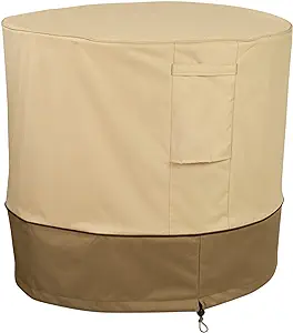 Veranda AC cover: durable polyester with PVC backing, weatherproof, padded handles.






