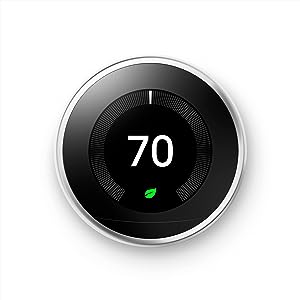 3rd Generation Nest Thermostat - Works with Alexa - Polished Steel