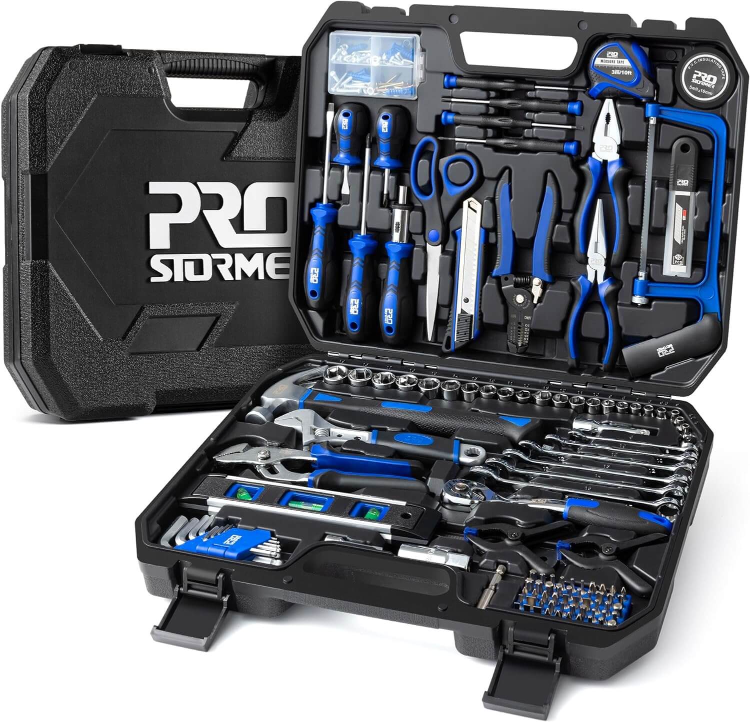 Prostormer 259-Piece Tool Set, General Home/Auto Repair Tool Kit with Plastic Storage Toolbox, Complete Household Tool Box with Essential Tools for Men and...

